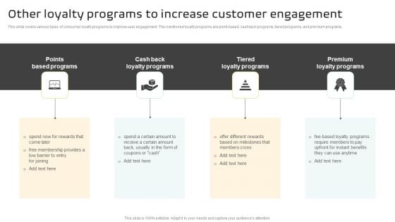 Other Loyalty Programs To Increase Customer Engagement Infographics PDF