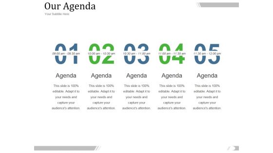 Our Agenda Ppt PowerPoint Presentation Design Templates