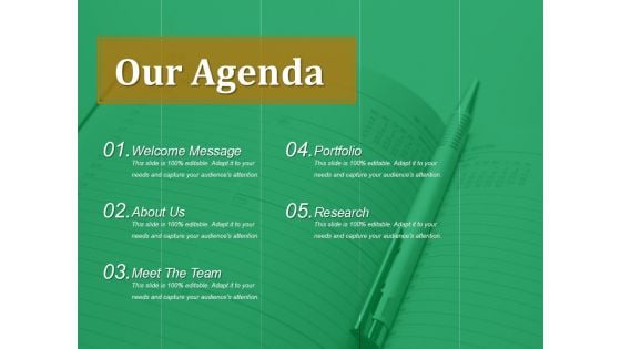 Our Agenda Ppt PowerPoint Presentation File Layouts