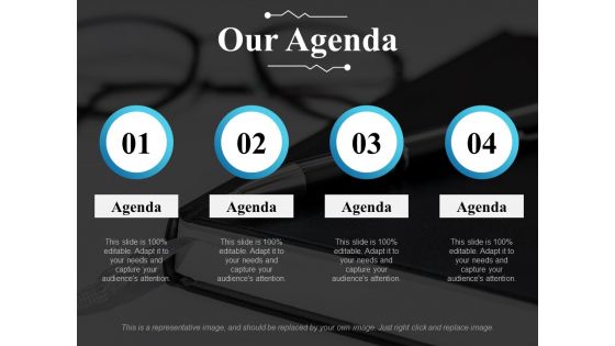 Our Agenda Ppt PowerPoint Presentation Portfolio Inspiration