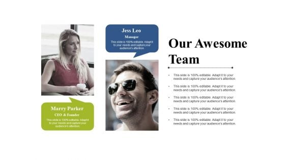 Our Awesome Team Ppt PowerPoint Presentation Portfolio Graphics Example Our Awesome Team Ppt PowerPoint Presentation Portfolio Graphics Example