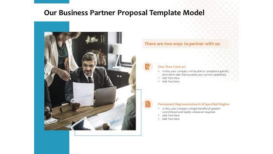 Our Business Partner Proposal Template Model Ppt PowerPoint Presentation Icon Examples