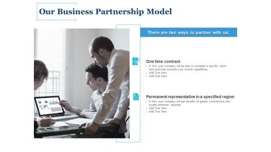 Our Business Partnership Model Ppt PowerPoint Presentation Slides Aids