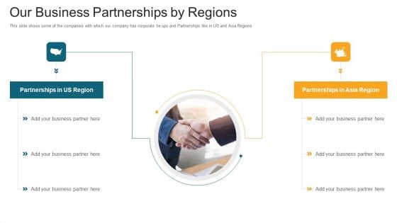 Our Business Partnerships By Regions Ppt Infographics Elements PDF