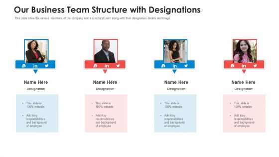 Our Business Team Structure With Designations Icons PDF