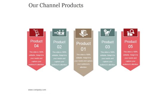 Our Channel Products Template 1 Ppt PowerPoint Presentation Infographics Themes