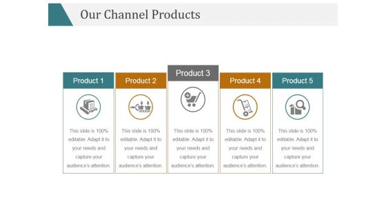 Our Channel Products Template 2 Ppt PowerPoint Presentation Sample