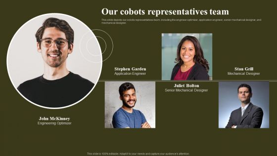 Our Cobots Representatives Team Revolutionizing Human Machine Collaboration Cobots Topics PDF