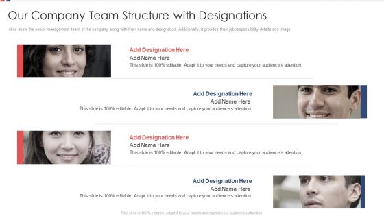 Our Company Team Structure With Designations Ppt Pictures Shapes PDF