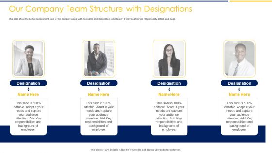 Our Company Team Structure With Designations Ppt Slide Download PDF