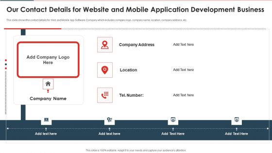 Our Contact Details For Website And Mobile Application Development Business Template PDF