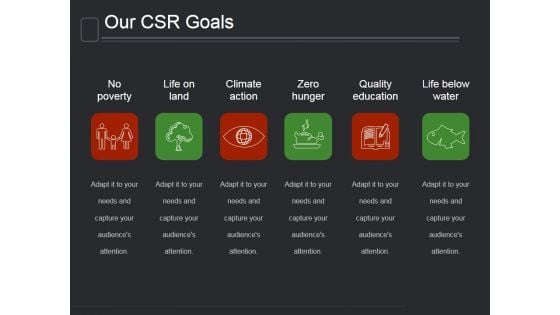 Our Csr Goals Ppt PowerPoint Presentation Graphics