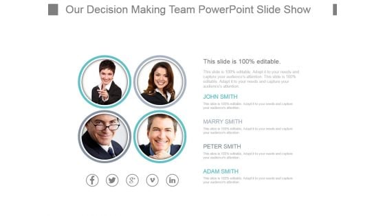 Our Decision Making Team Powerpoint Slide Show