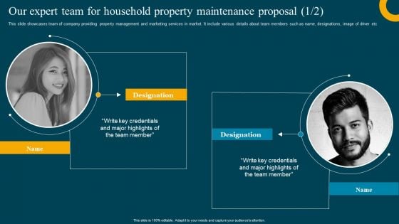Our Expert Team For Household Property Maintenance Proposal Infographics PDF