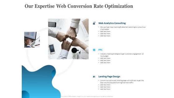 Our Expertise Web Conversion Rate Optimization Ppt PowerPoint Presentation Outline Backgrounds PDF