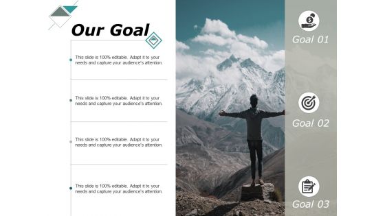 Our Goal Arrow Target Ppt PowerPoint Presentation Gallery Slide