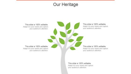 Our Heritage Template 1 Ppt PowerPoint Presentation Gallery Maker