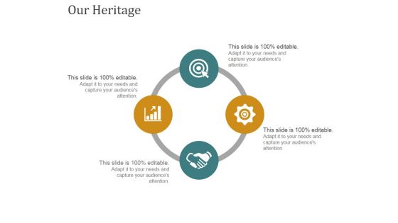 Our Heritage Template 1 Ppt PowerPoint Presentation Inspiration Design Inspiration