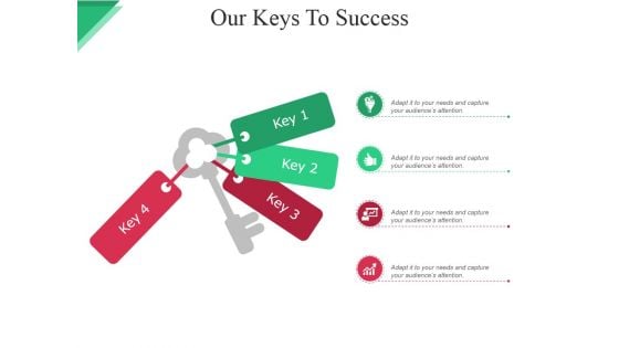 Our Keys To Success Ppt PowerPoint Presentation Model Gridlines