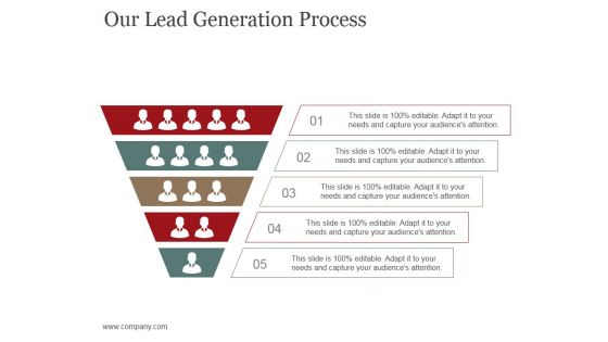 Our Lead Generation Process Ppt PowerPoint Presentation Visual Aids Layouts
