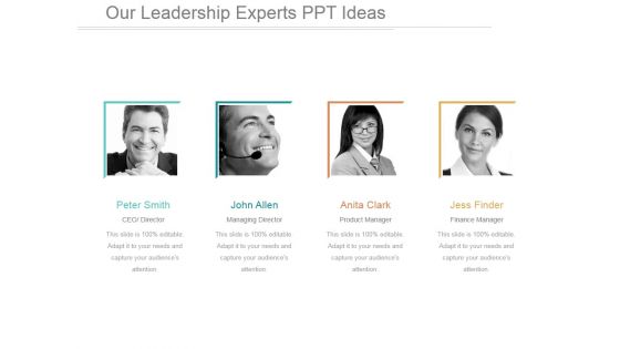 Our Leadership Experts Ppt PowerPoint Presentation Show Our Leadership Experts Ppt PowerPoint Presentation Show