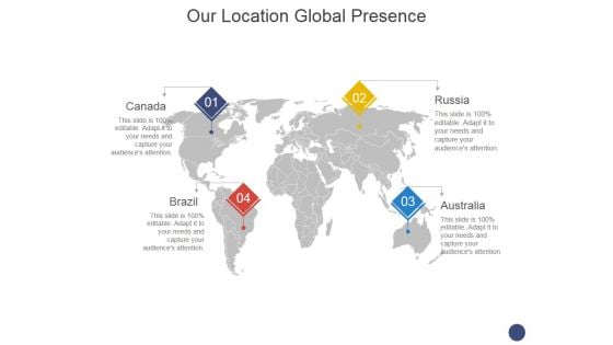 Our Location Global Presence Ppt PowerPoint Presentation Model Picture
