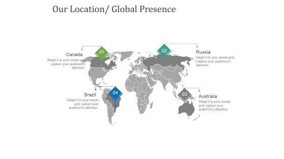 Our Location Global Presence Ppt PowerPoint Presentation Outline Design Inspiration