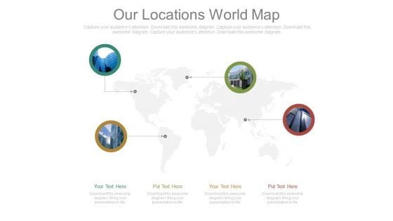 Our Locations World Map Ppt Slides