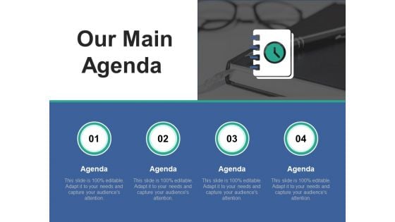 Our Main Agenda Ppt PowerPoint Presentation Slides Graphics Example