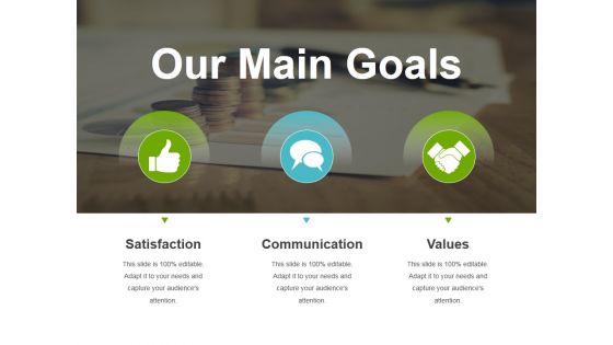 Our Main Goals Ppt Powerpoint Presentation Gallery Master Slide