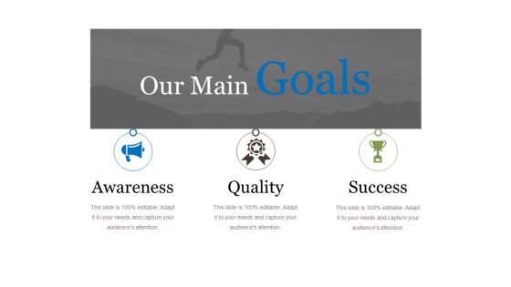 Our Main Goals Ppt PowerPoint Presentation Infographics Infographic Template