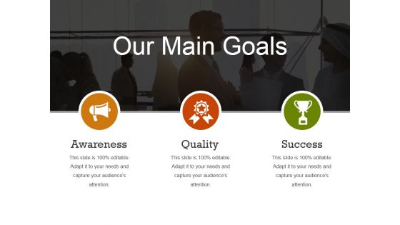 Our Main Goals Ppt PowerPoint Presentation Layouts Tips