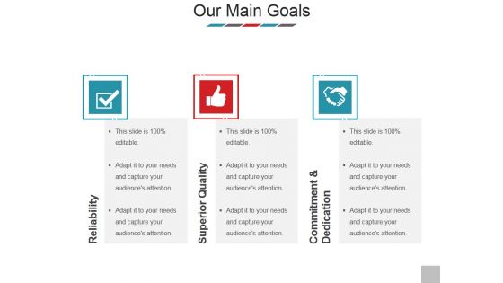 Our Main Goals Ppt PowerPoint Presentation Model Tips