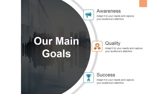 Our Main Goals Ppt PowerPoint Presentation Show Show