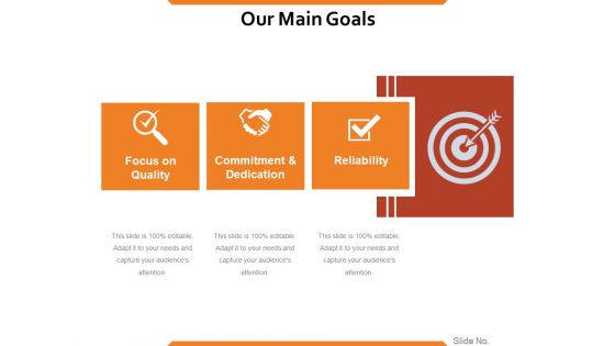 Our Main Goals Ppt PowerPoint Presentation Styles Model