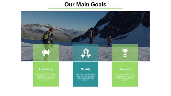 Our Main Goals To Acheive Ppt PowerPoint Presentation Infographics Slideshow