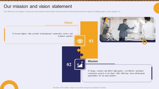 Our Mission And Vision Statement Residential And Commercial Building Construction Mockup PDF Our Mission And Vision Statement Residential And Commercial Building Construction Mockup PDF