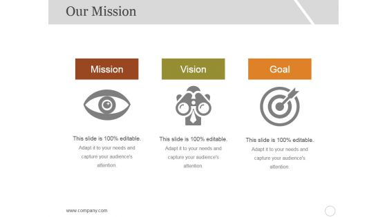 Our Mission Ppt PowerPoint Presentation Slides Icon