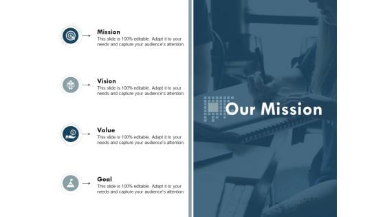 Our Mission Vision Goal Ppt Powerpoint Presentation Visual Aids Portfolio