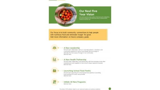 Our Next Five Year Vision One Pager Documents Our Next Five Year Vision One Pager Documents