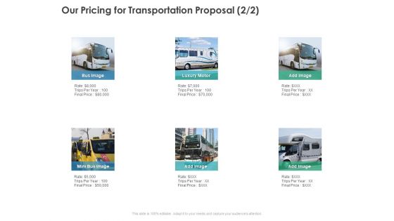 Our Pricing For Transportation Proposal Strategy Ppt PowerPoint Presentation Outline Infographics