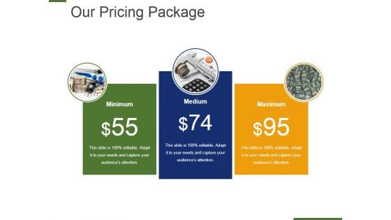 Our Pricing Package Ppt PowerPoint Presentation Layouts Sample