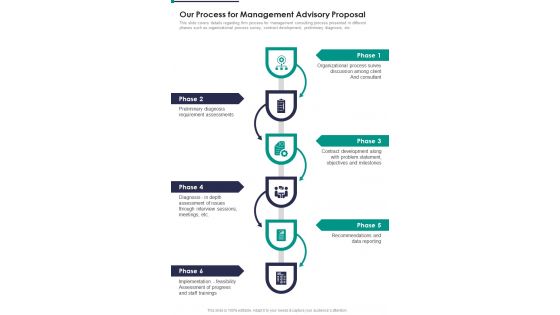 Our Process For Management Advisory Proposal One Pager Sample Example Document