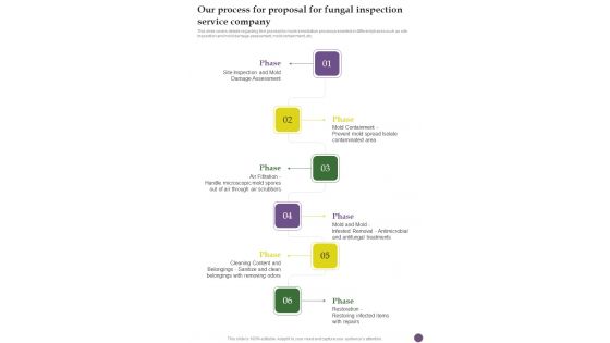 Our Process For Proposal For Fungal Inspection Service Company One Pager Sample Example Document Our Process For Proposal For Fungal Inspection Service Company One Pager Sample Example Document