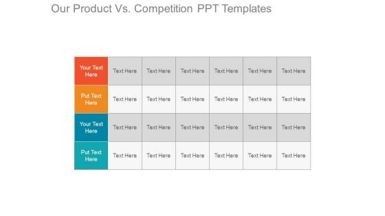 Our Product Vs Competition Ppt Templates