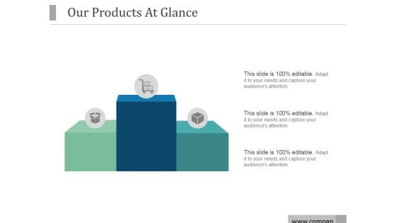 Our Products At Glance Ppt PowerPoint Presentation Infographics