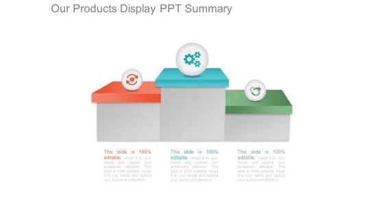 Our Products Display Ppt Summary