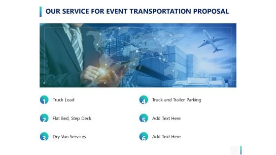 Our Service For Event Transportation Proposal Ppt PowerPoint Presentation Infographics Templates