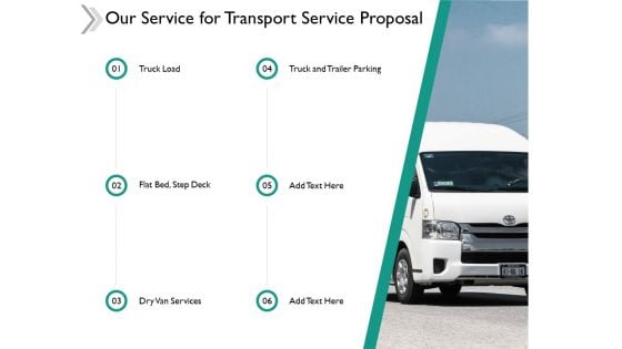 Our Service For Transport Service Proposal Ppt Powerpoint Presentation Designs