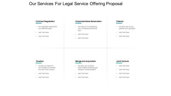 Our Services For Legal Service Offering Proposal Ppt PowerPoint Presentation Slides Portfolio